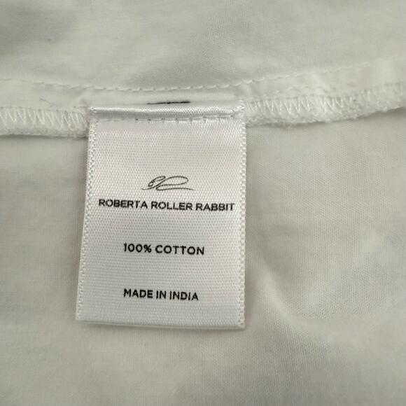 Roberta Roller Rabbit White Eyelet Embroidery Button Front Shirt Casual Boho S - Picture 6 of 7